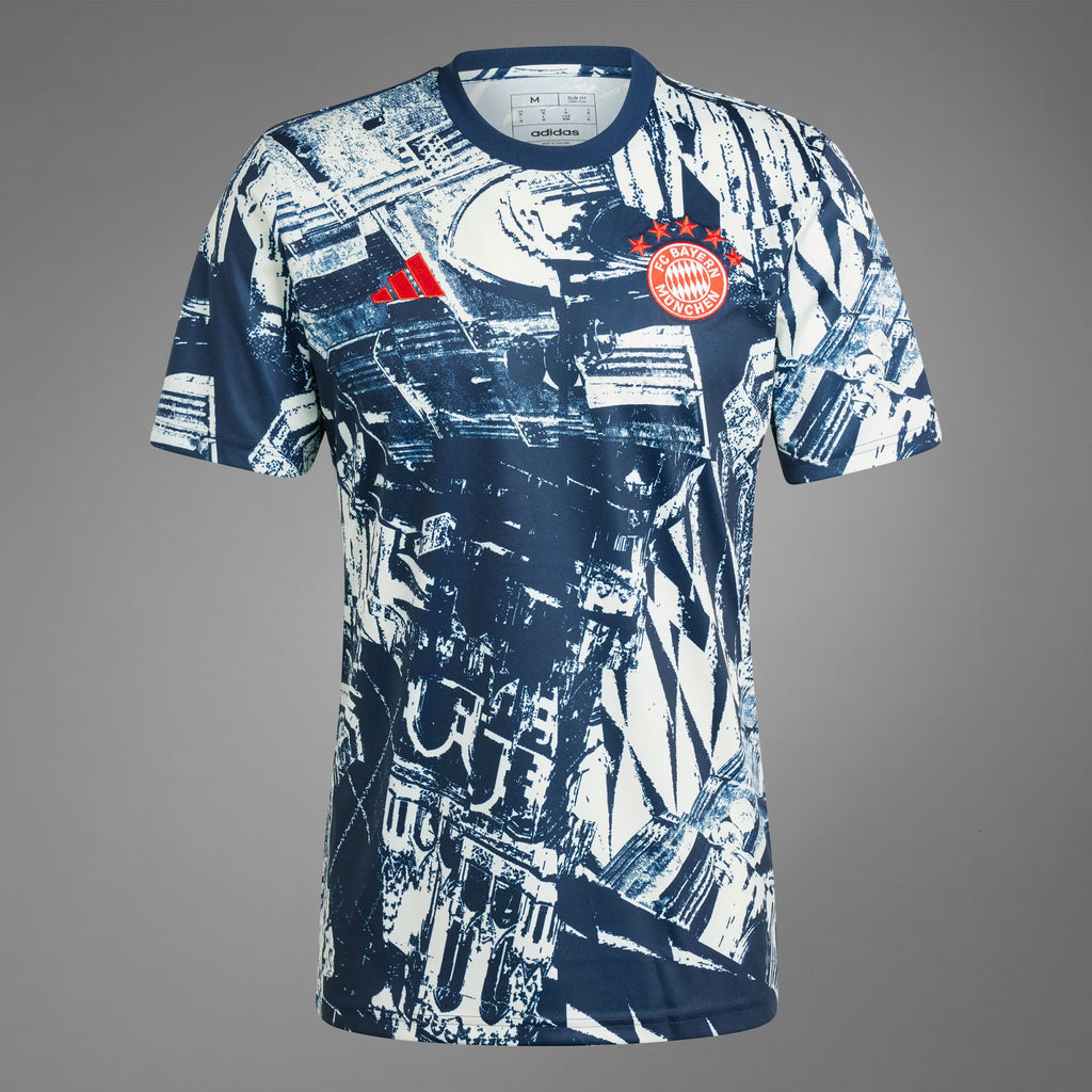 adidas FC Bayern Pre Match Jersey Off White Night Indigo