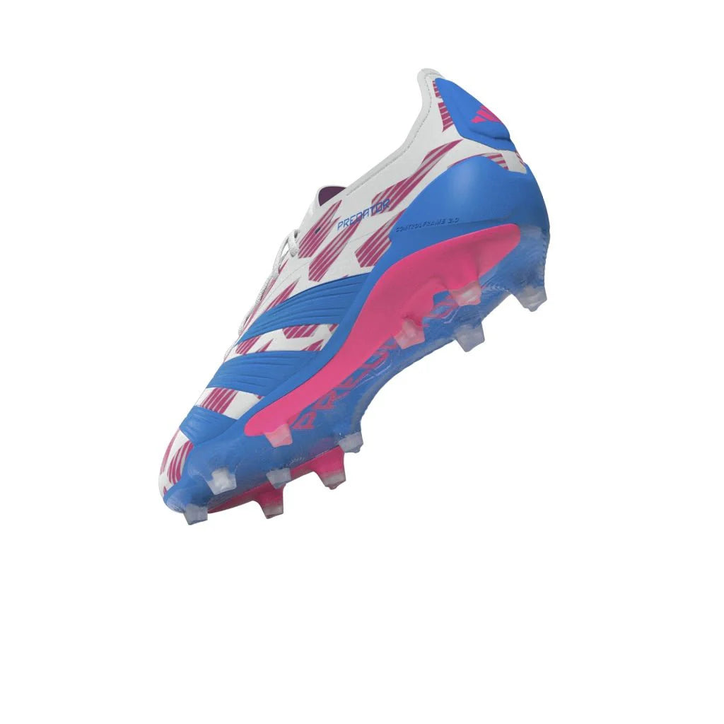 adidas Predator Elite FG Mens Firm Ground Soccer Cleats White Solar Blue Solar Pink