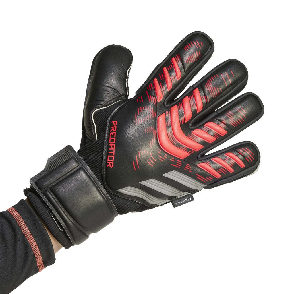 adidas Predator Match Fingersave Goalkeeper Gloves Black Red