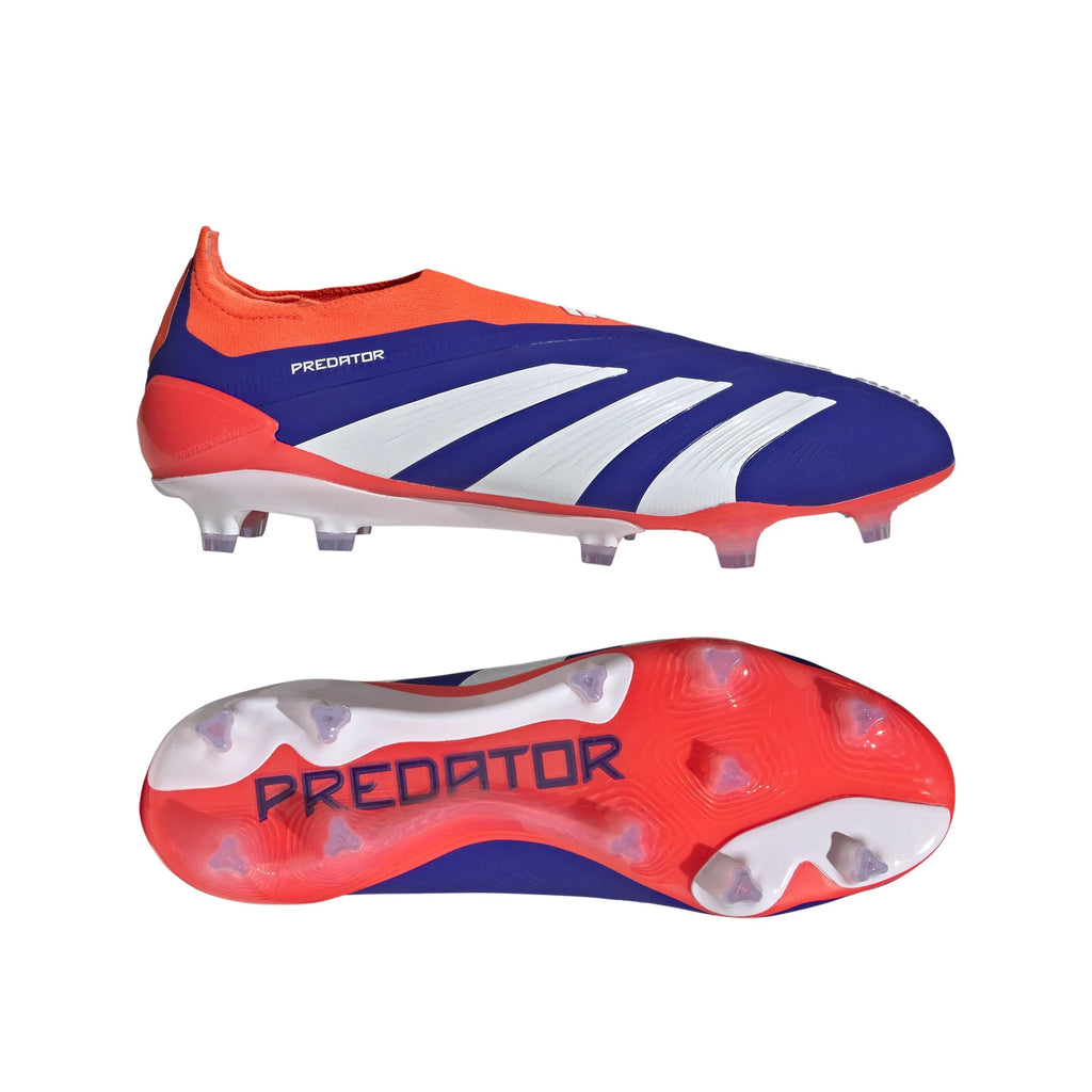 adidas Predator Elite Laceless FG Laceless Firm Ground Soccer Cleats Lucid Blue White Solar Red