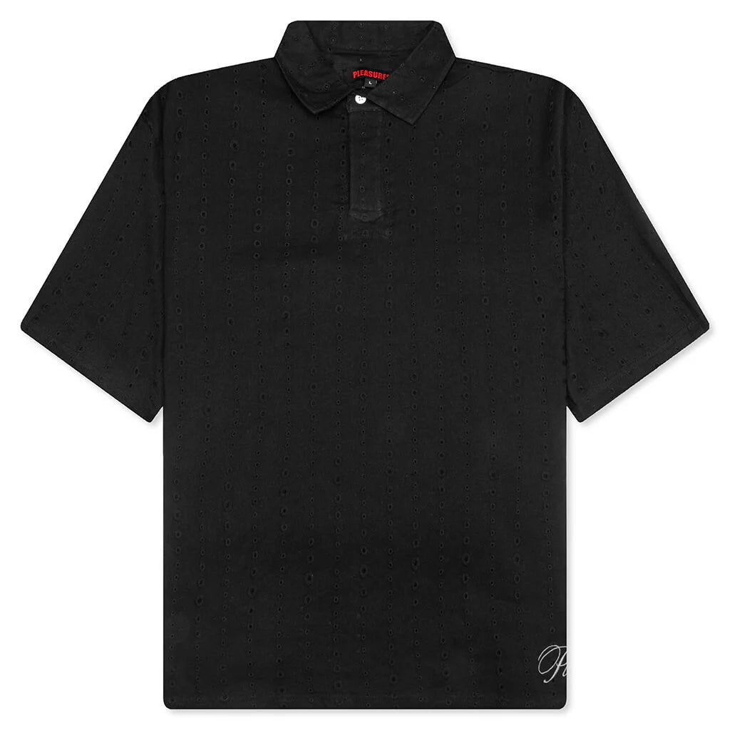 Clarity Woven Polo Black