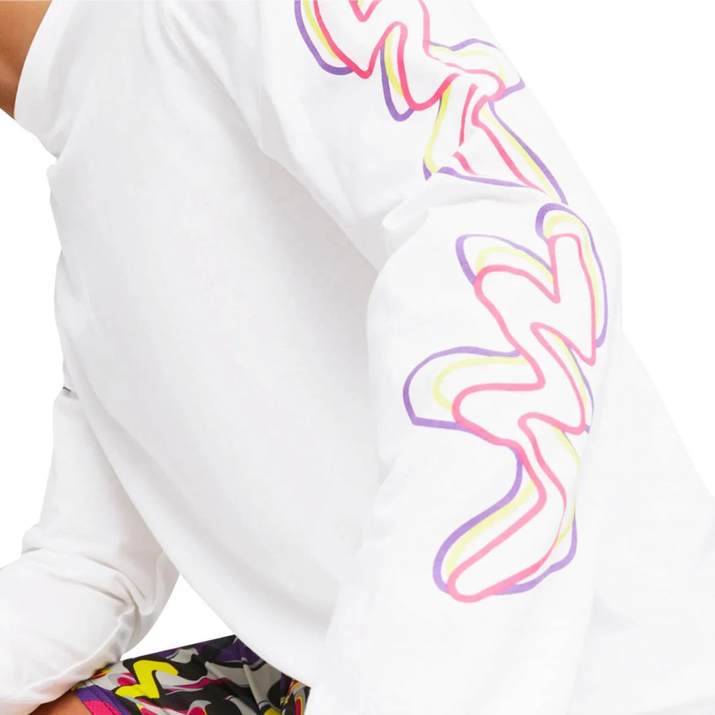 PUMA Neymar JR Creativity Long Sleeve T Shirt White Fluo Yellow Limited Edition