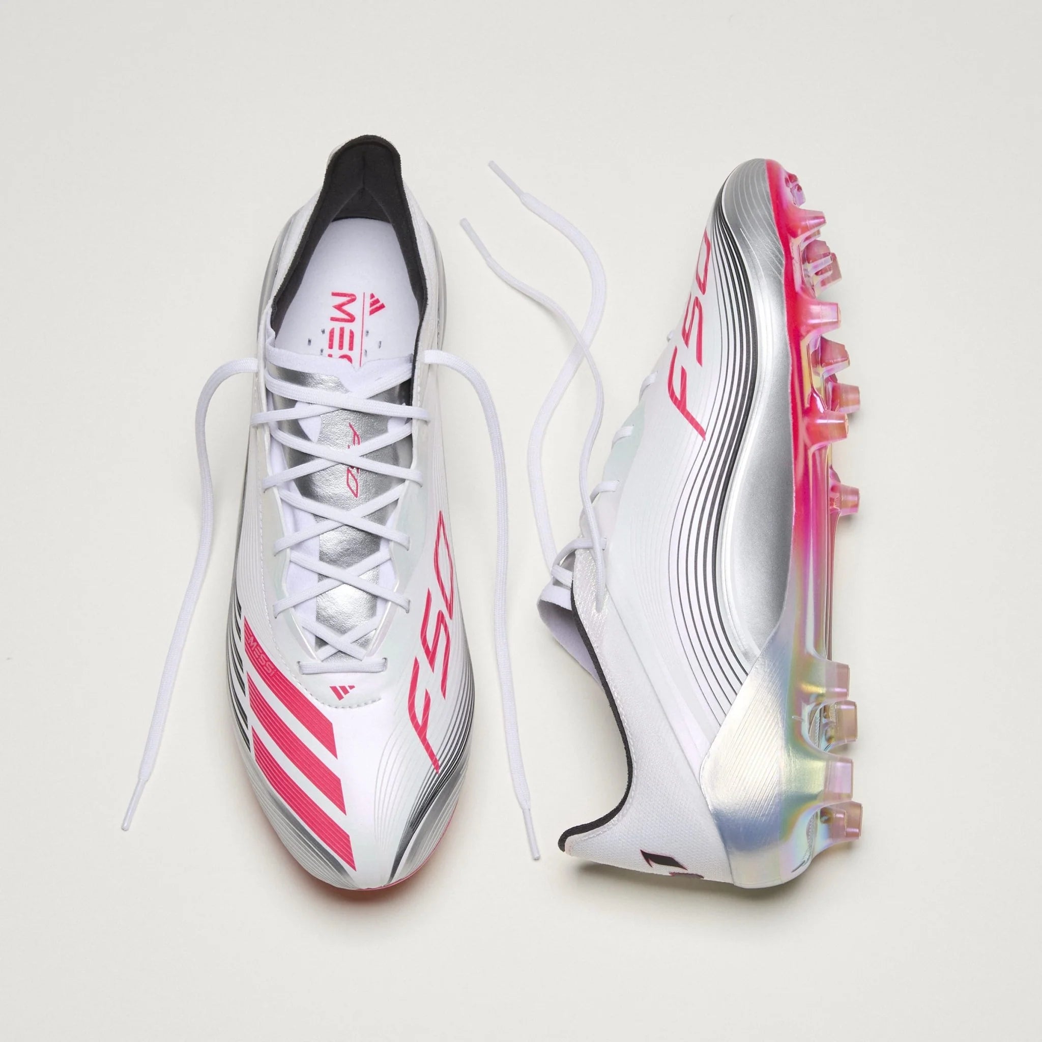 adidas F50 Messi Elite Firm Ground Soccer Cleats White Red