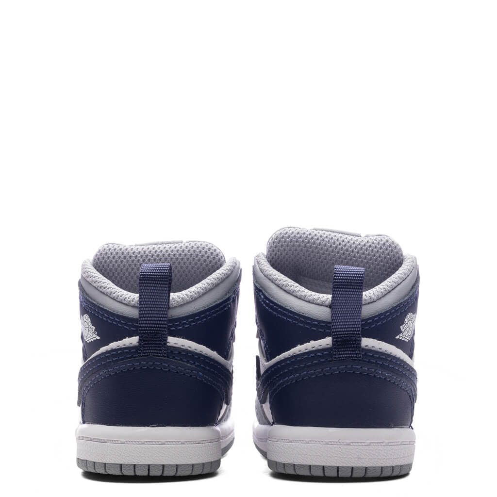 Jordan 1 Mid TD White Midnight Navy Wolf Grey