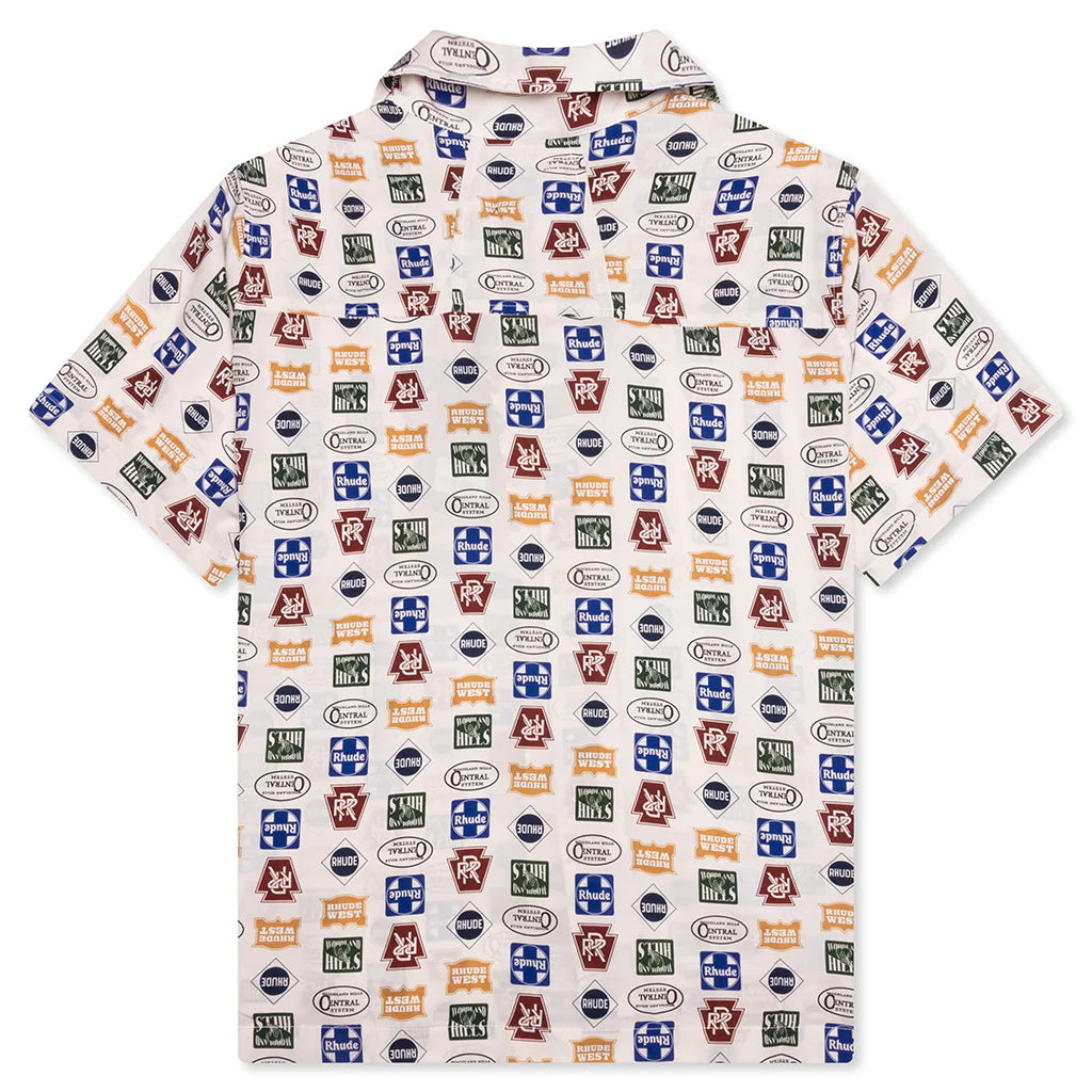Trucker Print Silk Shirt Multi