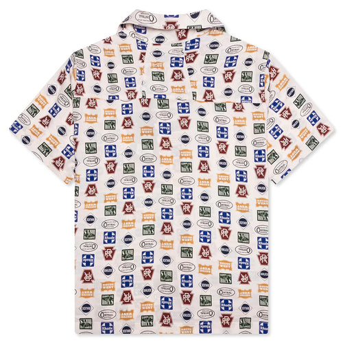 Trucker Print Silk Shirt Multi