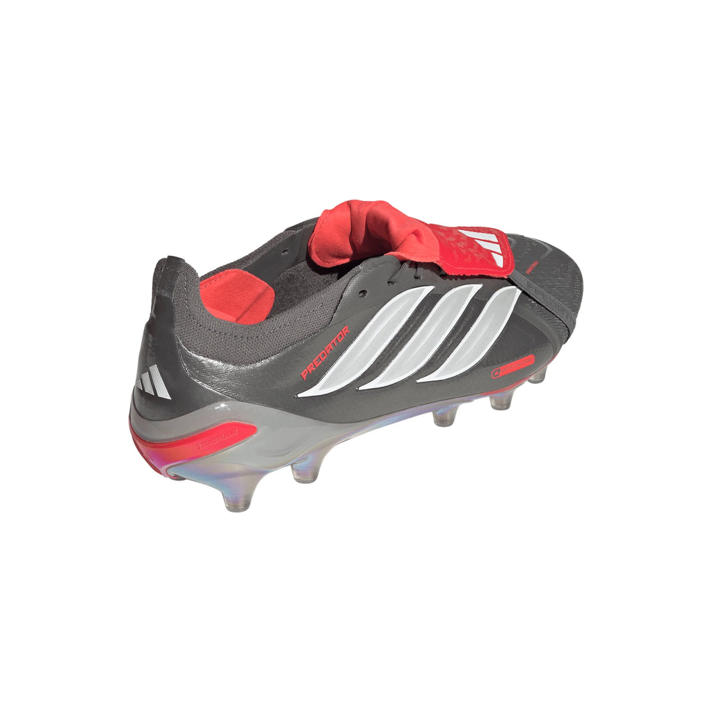 adidas Predator Elite Fold Over Tongue AG Mens Soccer Cleats Grey Red