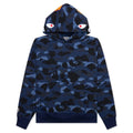 Color Camo Shark Pullover Hoodie Navy