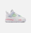 Air Jordan 4 Retro Medium Soft Pink Infant Toddler Lifestyle Shoe White Medium Soft Pink Half Blue Vapor