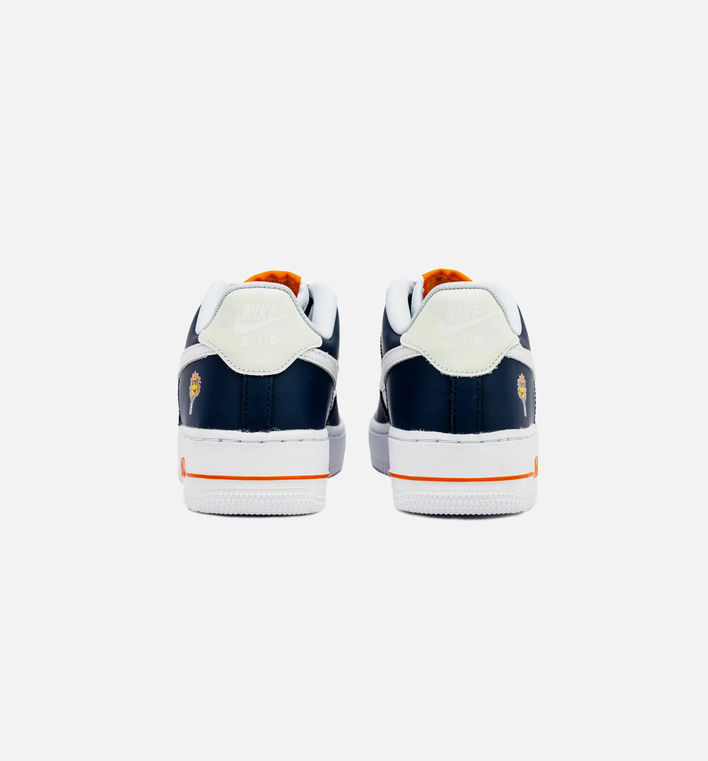 Air Force 1 LV8 Grade School Lifestyle Shoe Midnight Navy Safety Orange