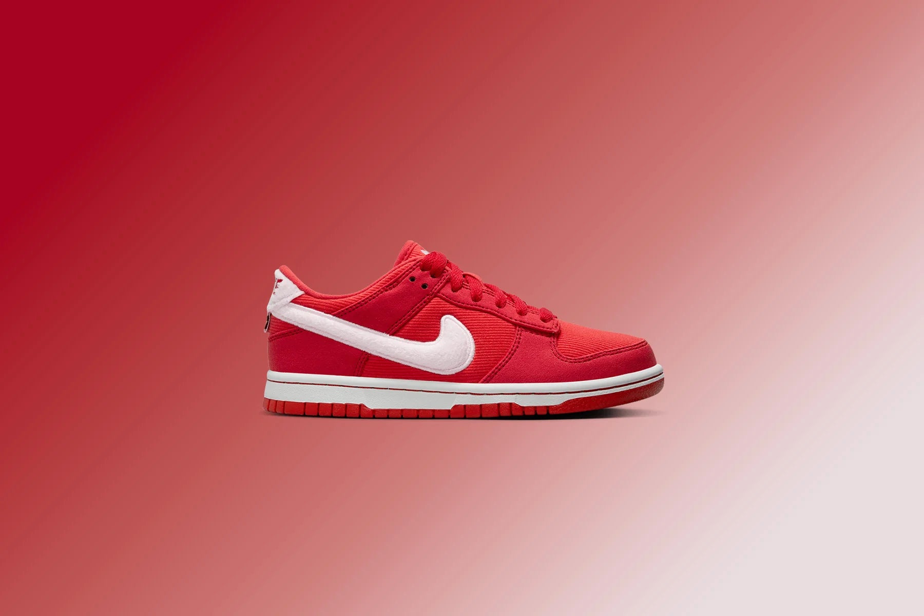 Dunk Low GS Valentines Day Fire Red Pink Foam Light Crimson White