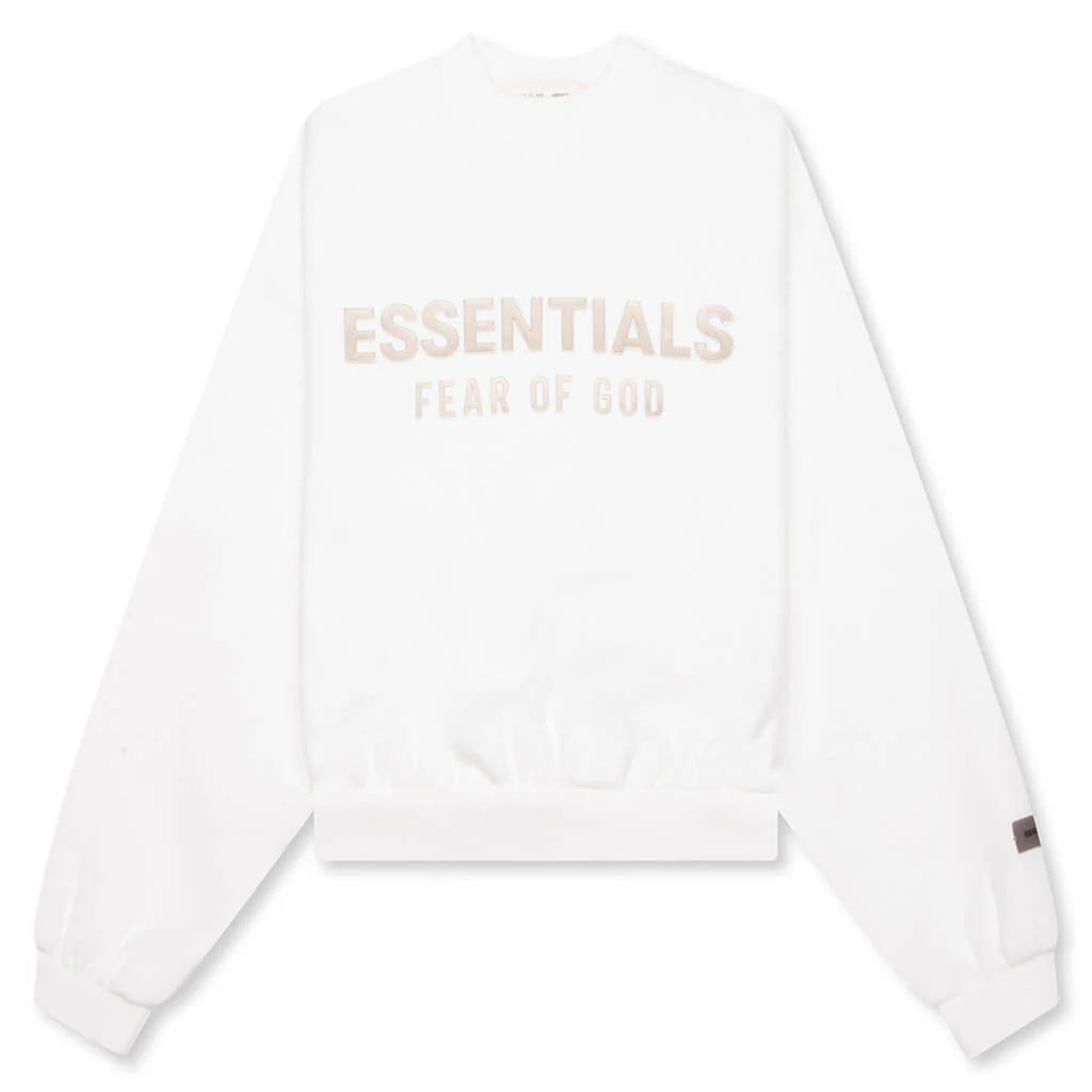 Kids Fleece Crewneck Cloud White