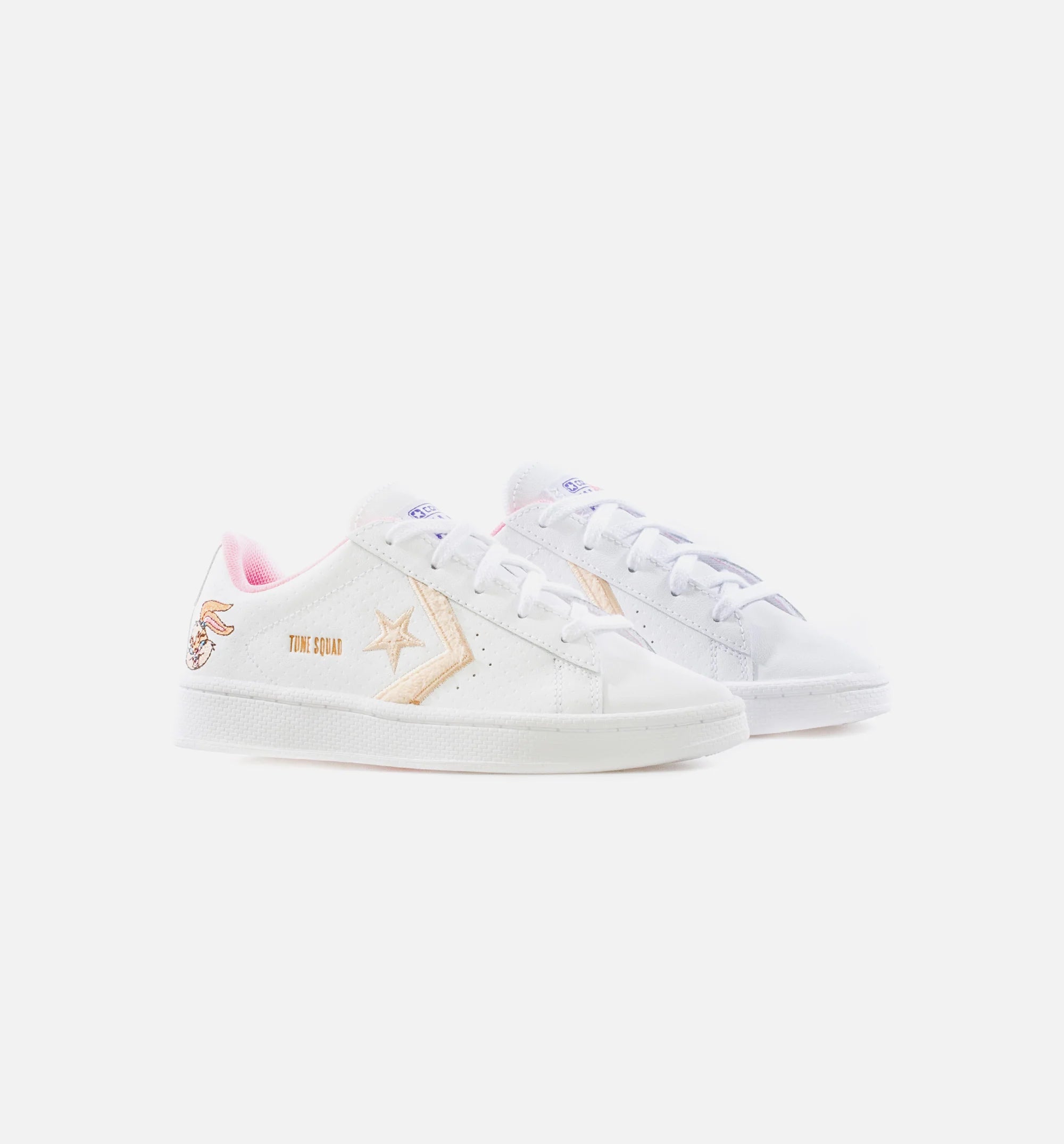 X Space Jam Pro Leather Preschool Lifestyle Shoe White Tan