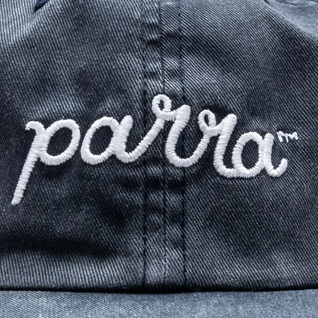 Scripted 6 Panel Hat Washed Navy Blue