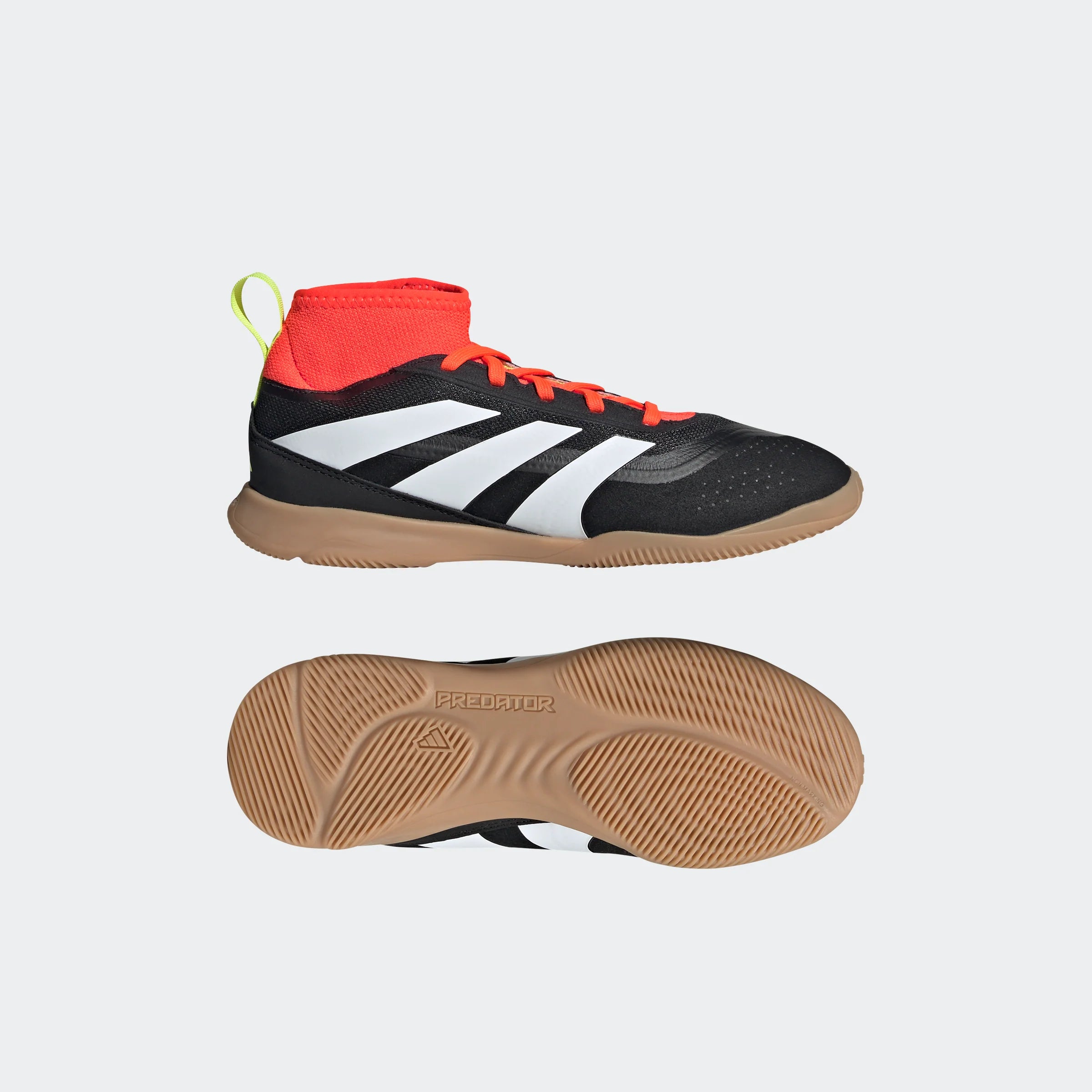 adidas Predator League IN Junior Indoor Soccer Shoes Core Black White Solar Red