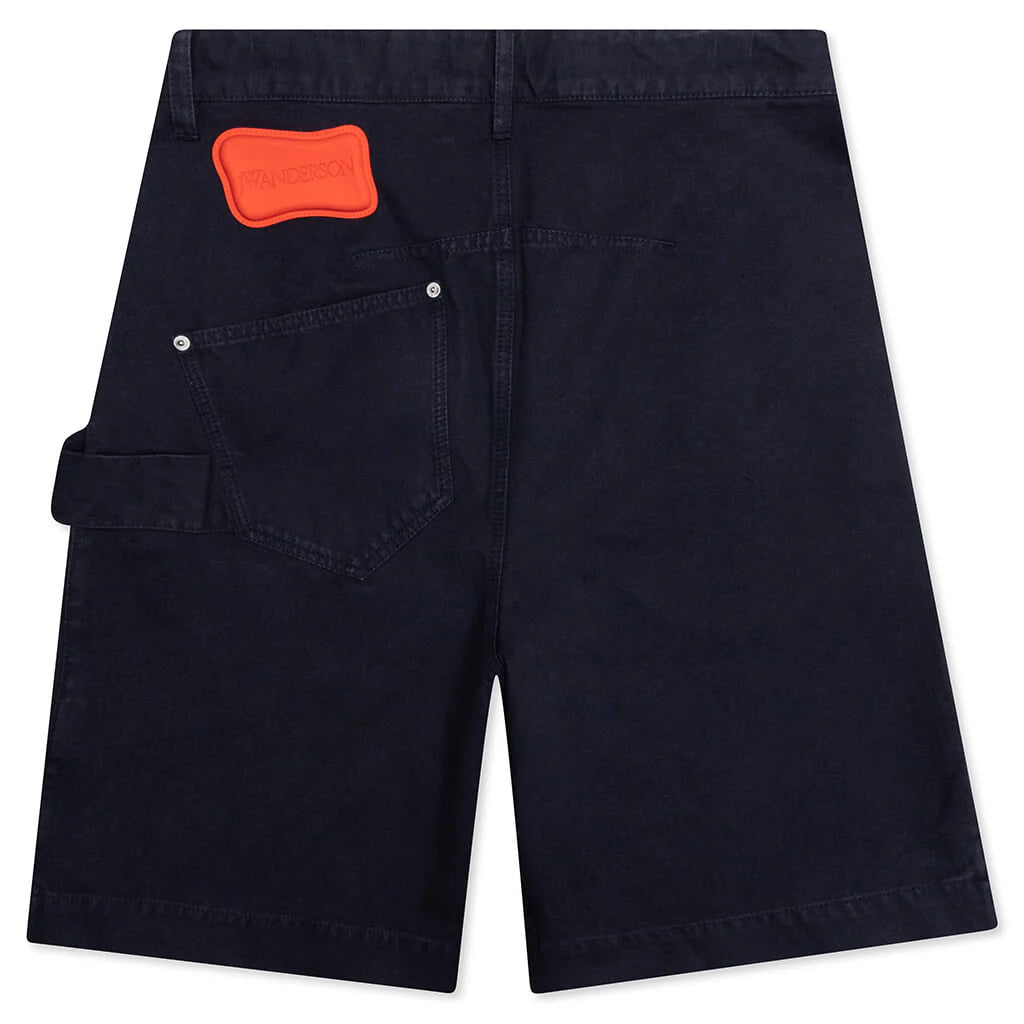 Twisted Cotton Bermuda Shorts Navy
