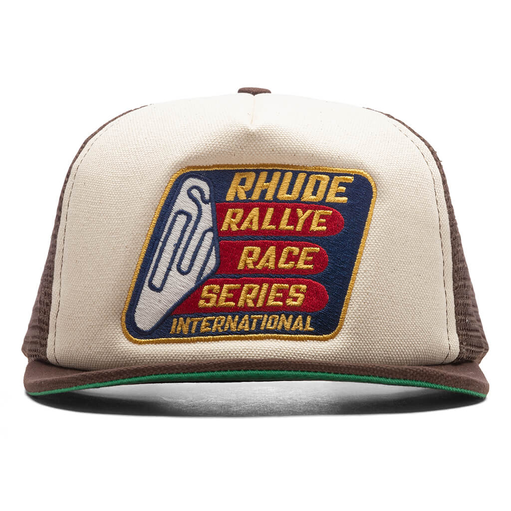 Race Series Washed Trucker Hat Brown