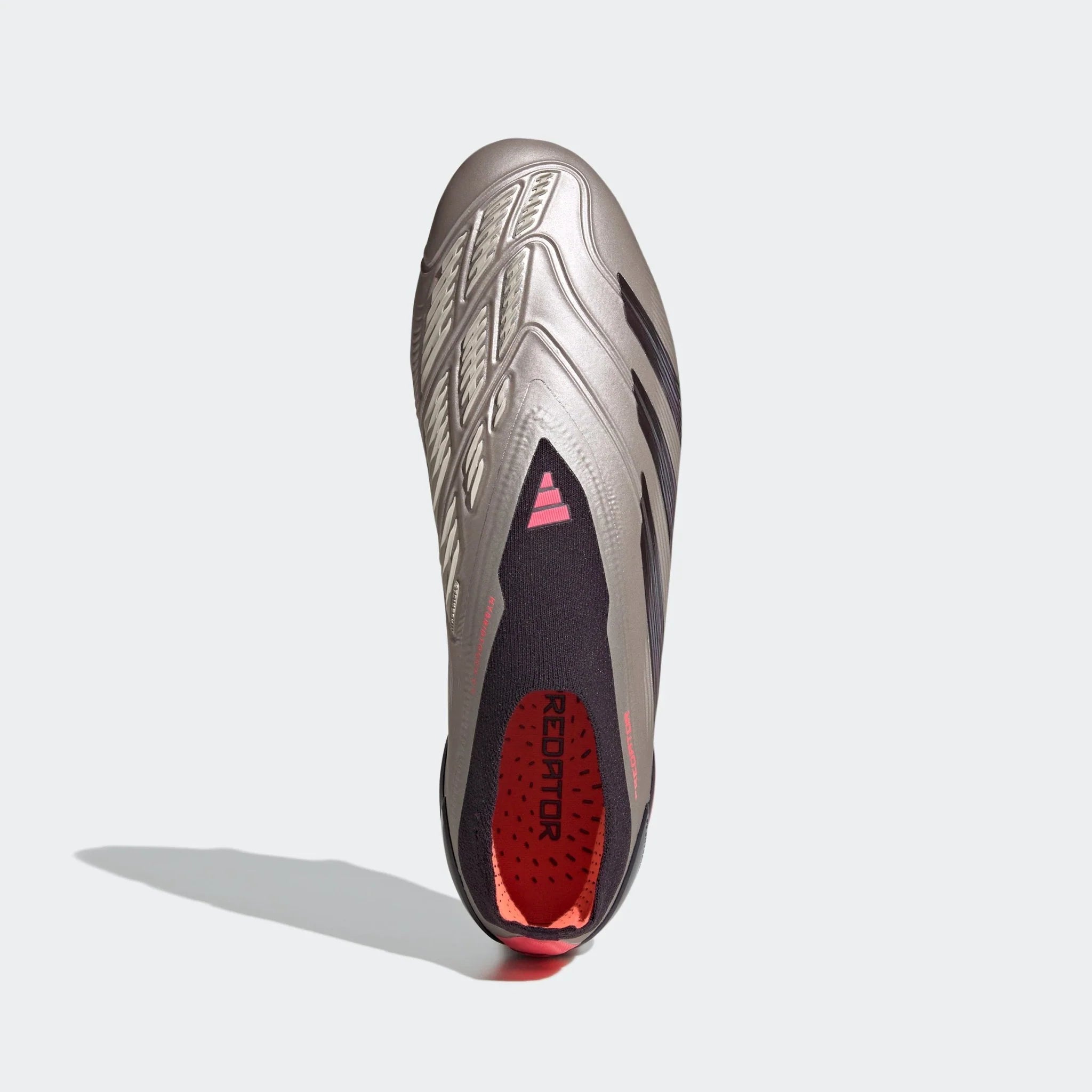 adidas Predator Elite Laceless FG Laceless Firm Ground Soccer Cleats Platin Metallic Black Carbon