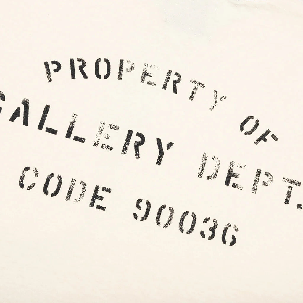 Property Of Stencil Tee Antique White