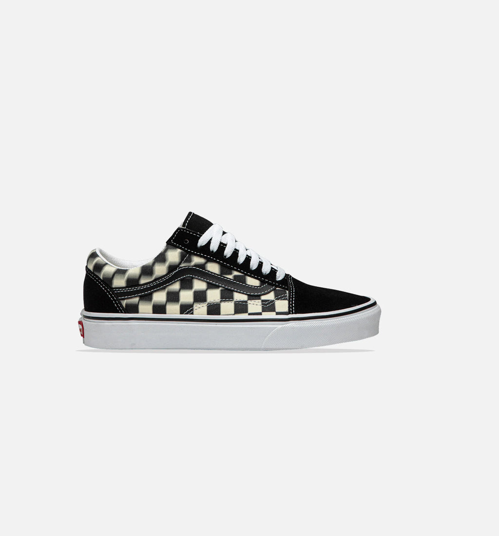 Old Skool Blur Check Mens Shoe Black Classic White
