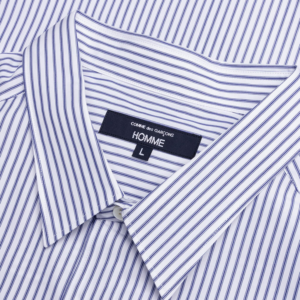 Short Sleeve Logo Shirt Blue White