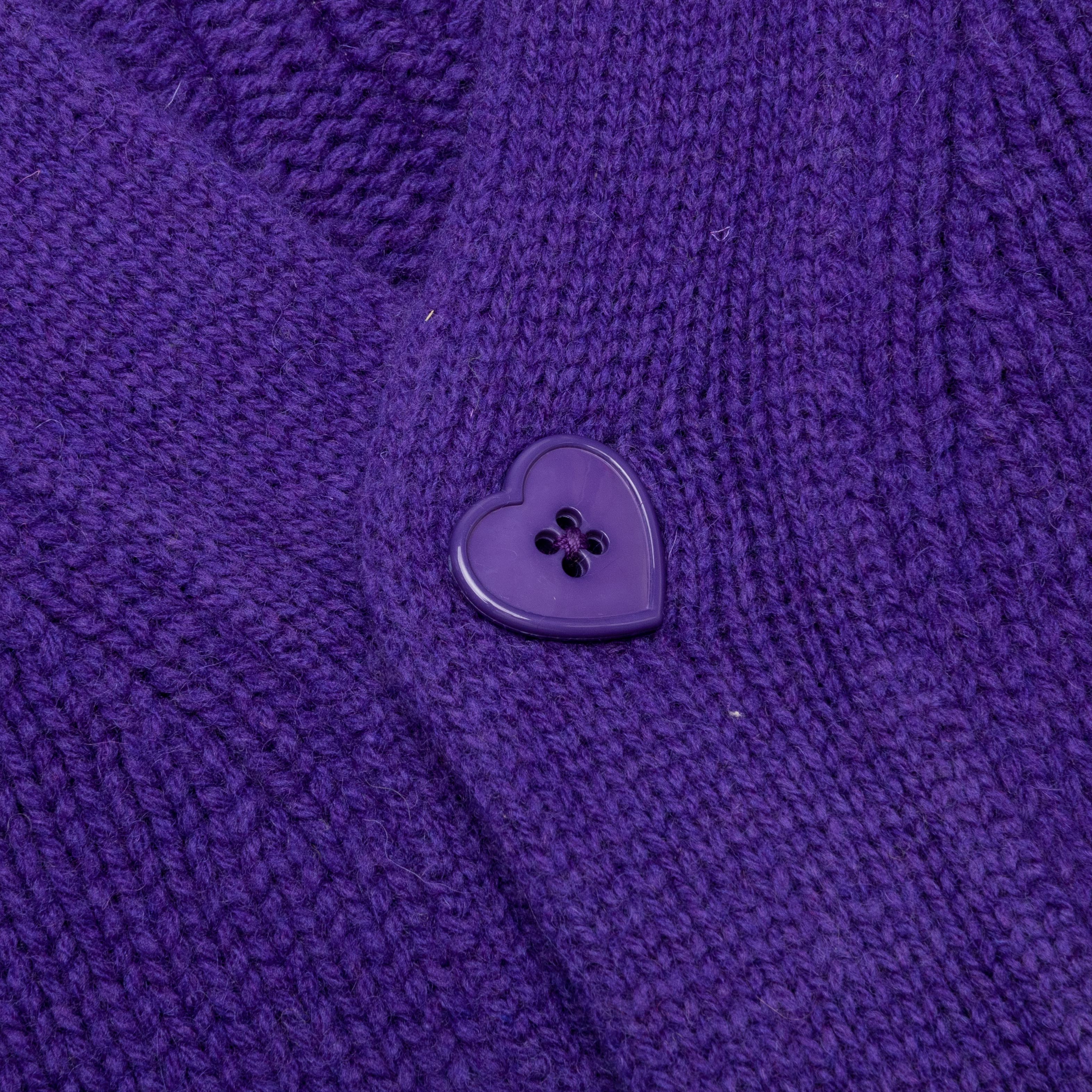 Low Gauge Knit Cardigan Purple