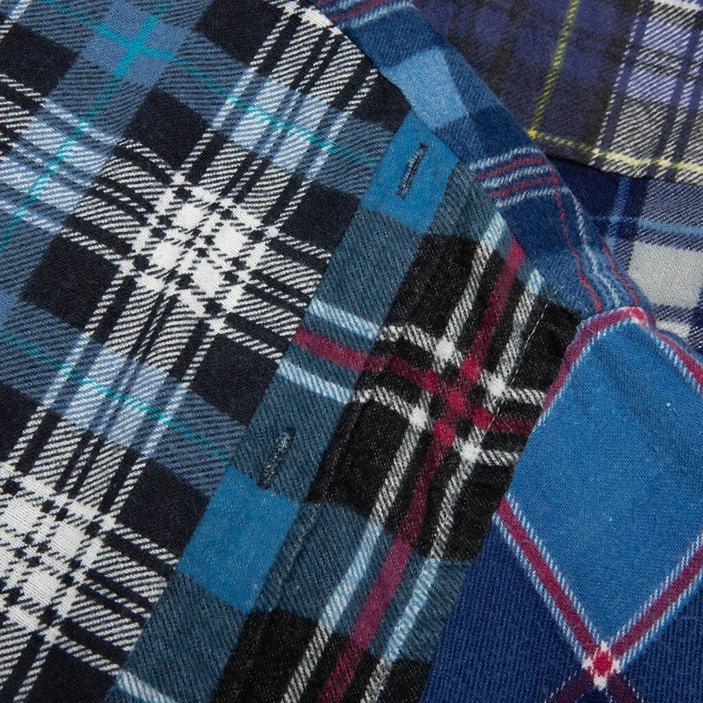 Straight Hem Flannel Shirt Assorted