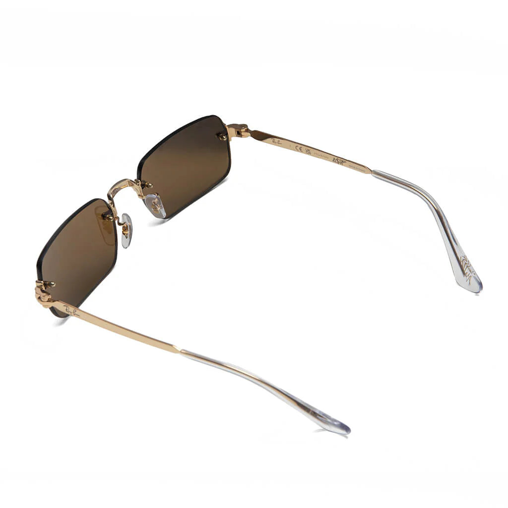 Ray Ban x AAP Rocky Rimless Pillow Arista Dark Brown Polarized
