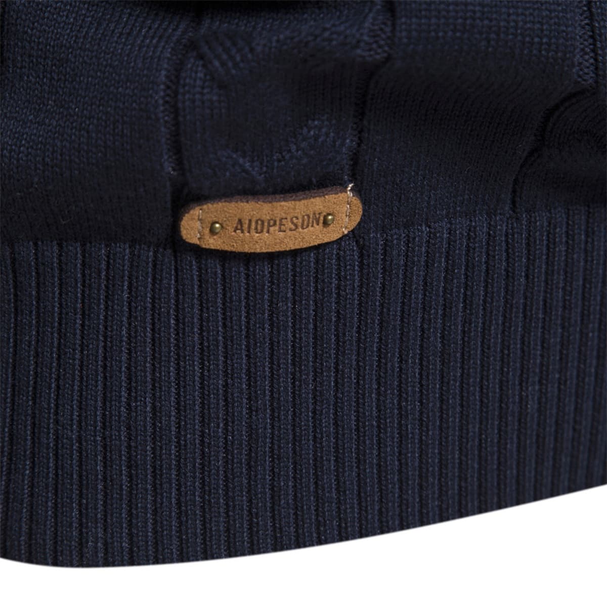 Mens Half Zip Stand Collar Polo Sweater
