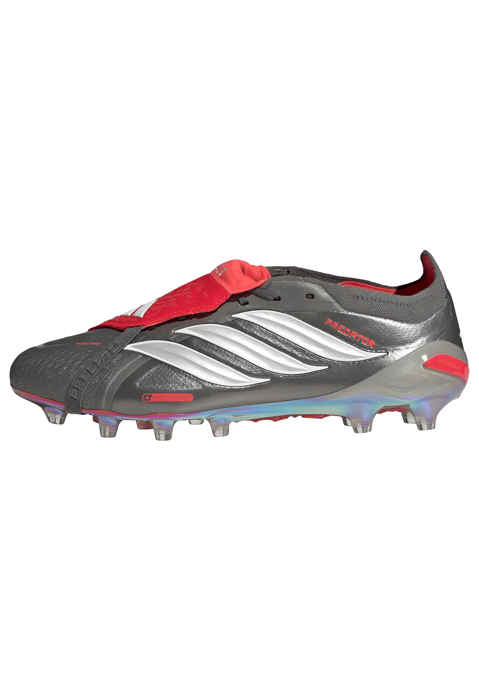 adidas Predator Elite Fold Over Tongue AG Mens Soccer Cleats Grey Red