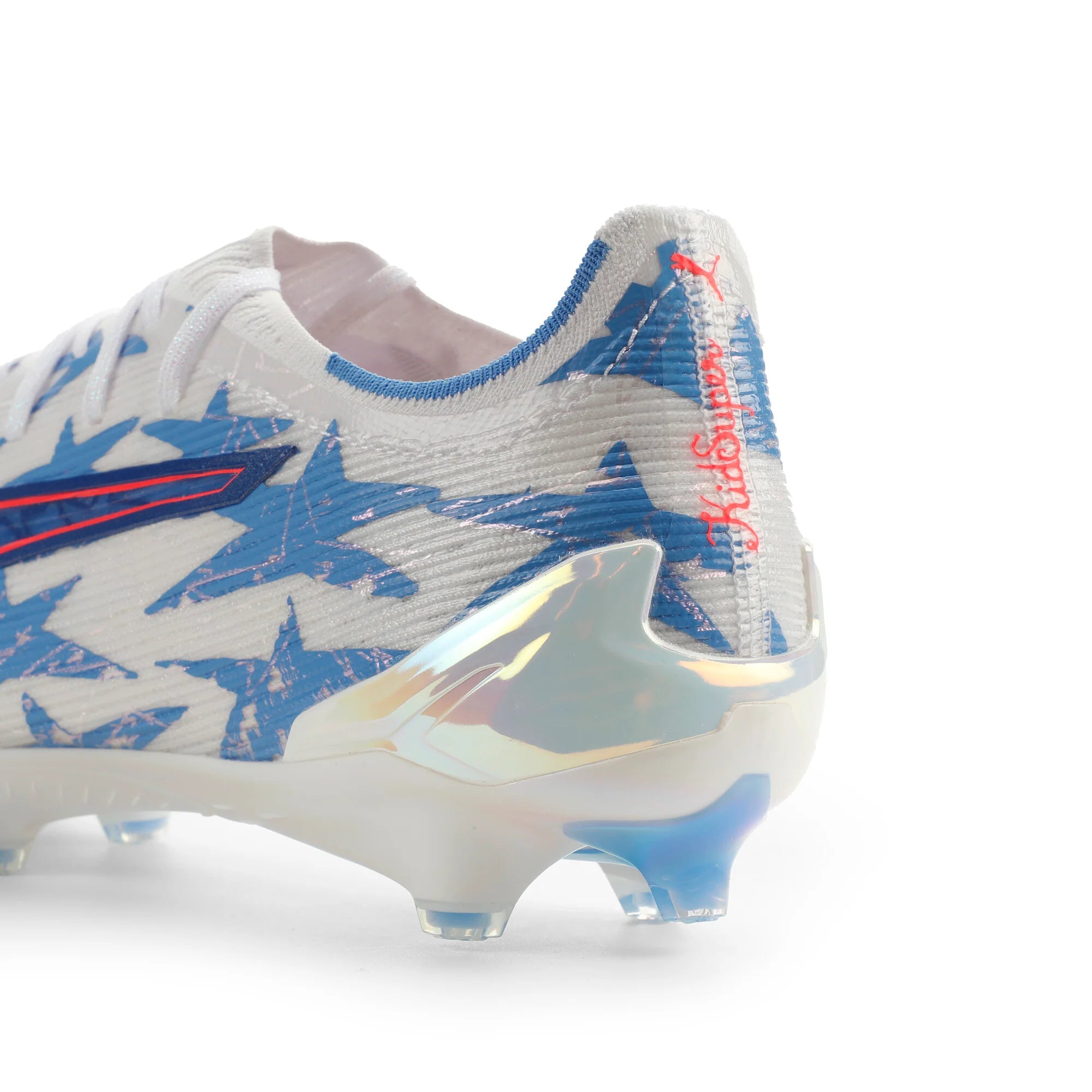 PUMA Ultra 6 Ultimate Kidsuper X CP FG Firm Ground Mens Soccer Cleats White Pink Blue