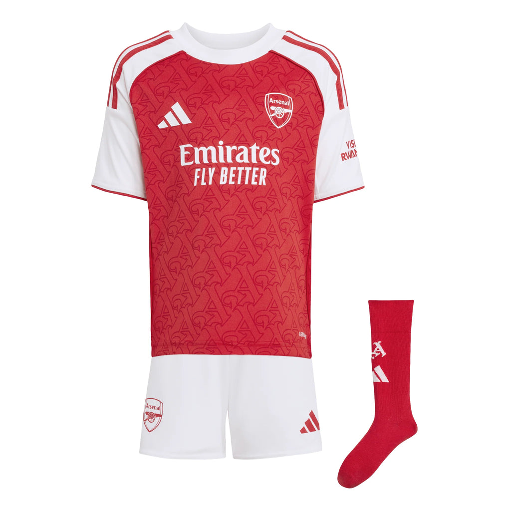adidas Arsenal Home Mini Kit Youth 25 26 Scarlet White