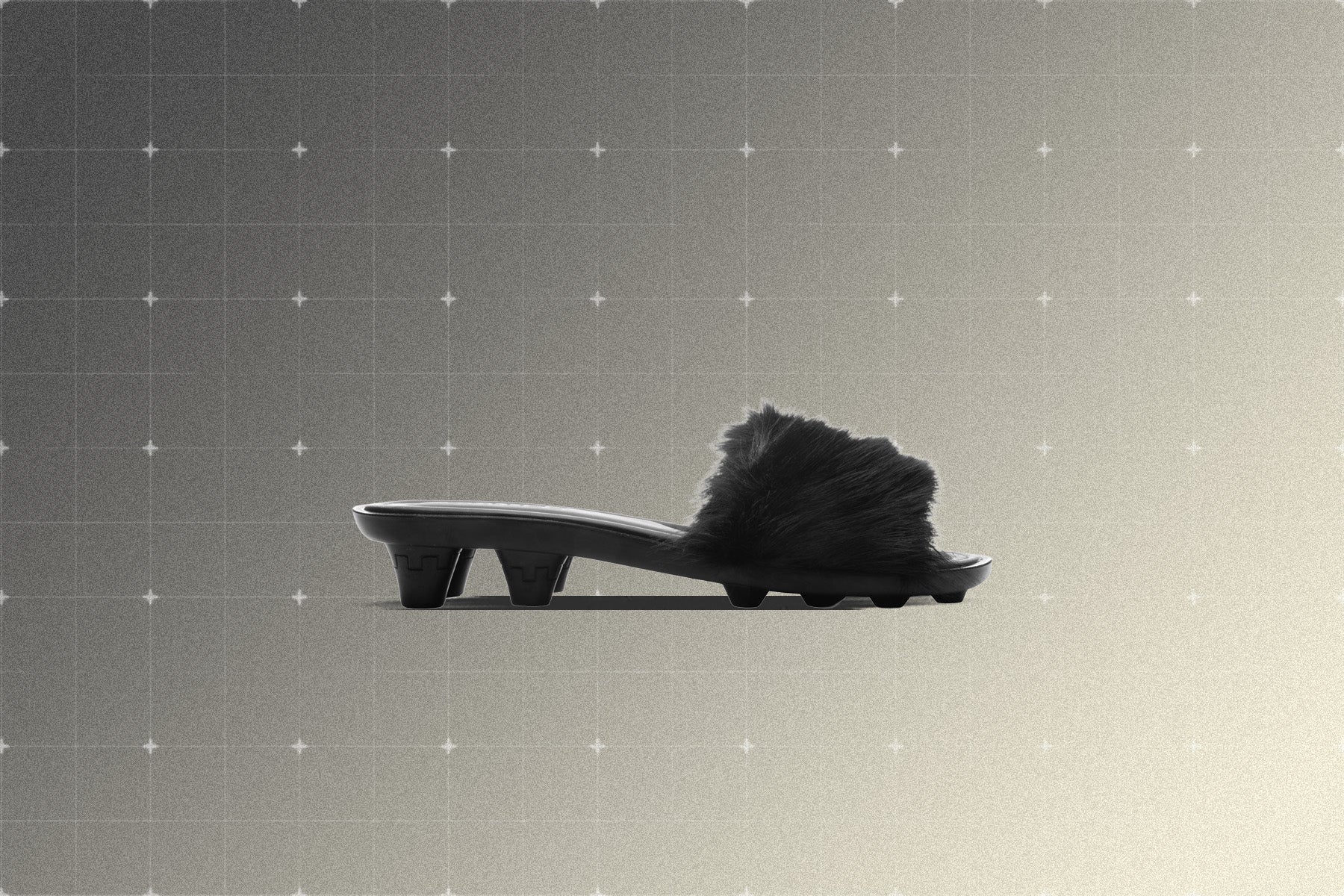 Puma x Fenty Womens Slide Chic Fur Black Silver