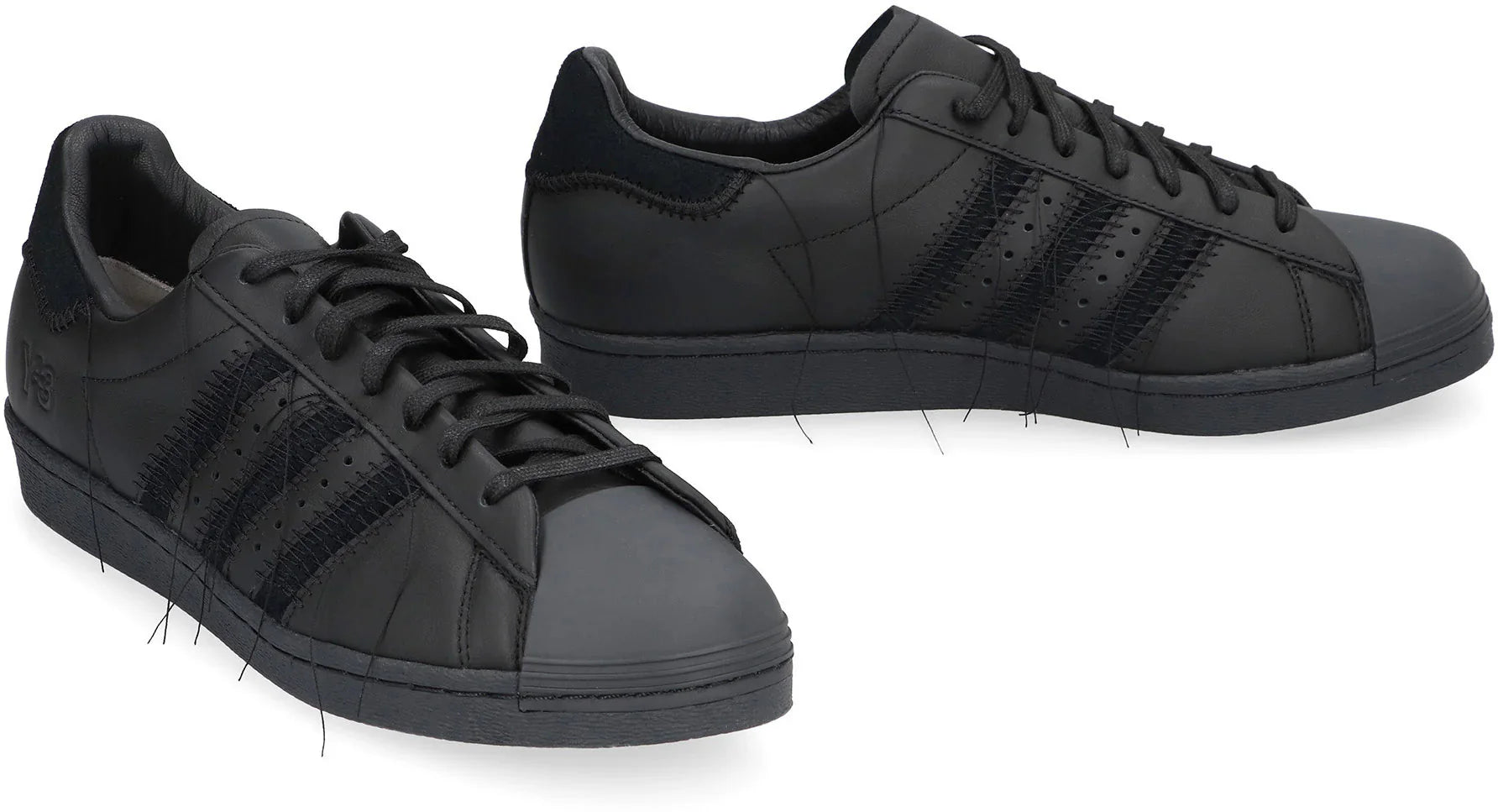 adidas Y 3 Superstar leather low top sneakers Black