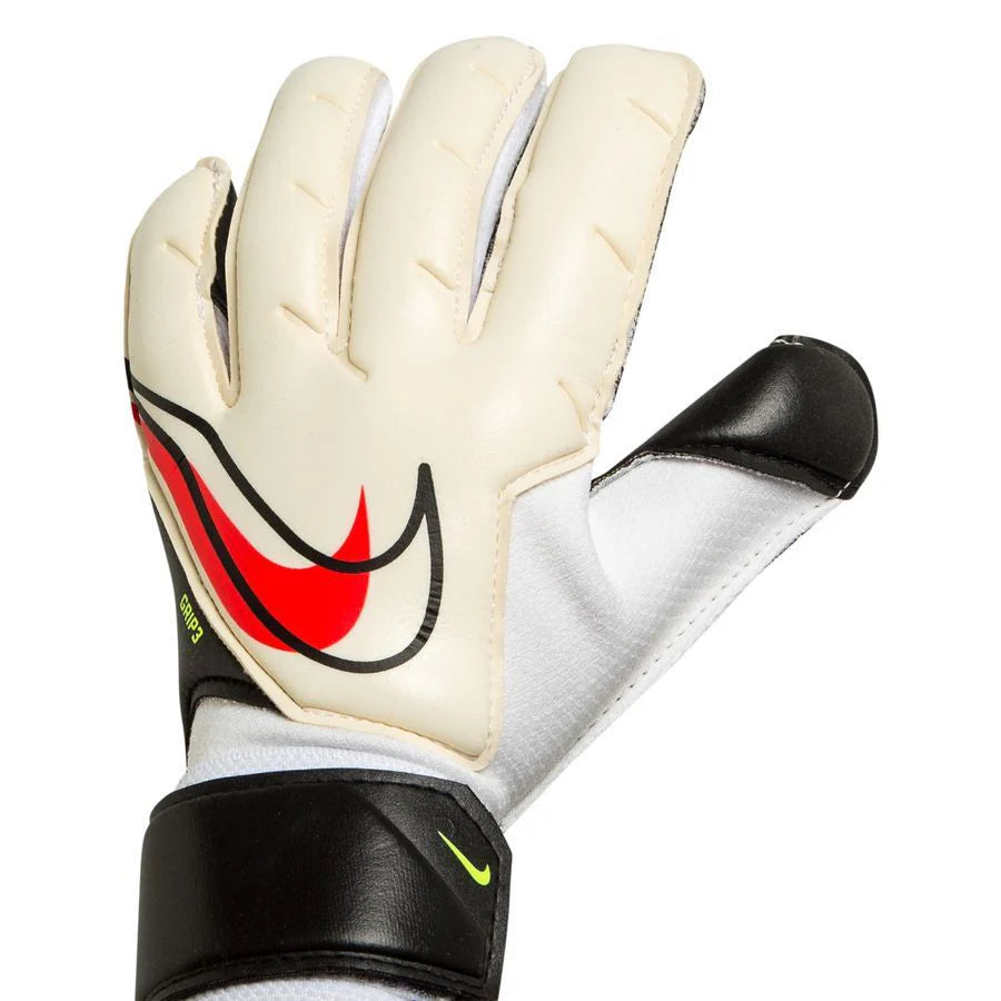 Nike Grip3 Goalkeeper Gloves White Black Bright Crimson