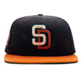 FEATURE x New Era 59FIFTY Fitted SD Padres Cooperstown Black Fight Orange Twill Green