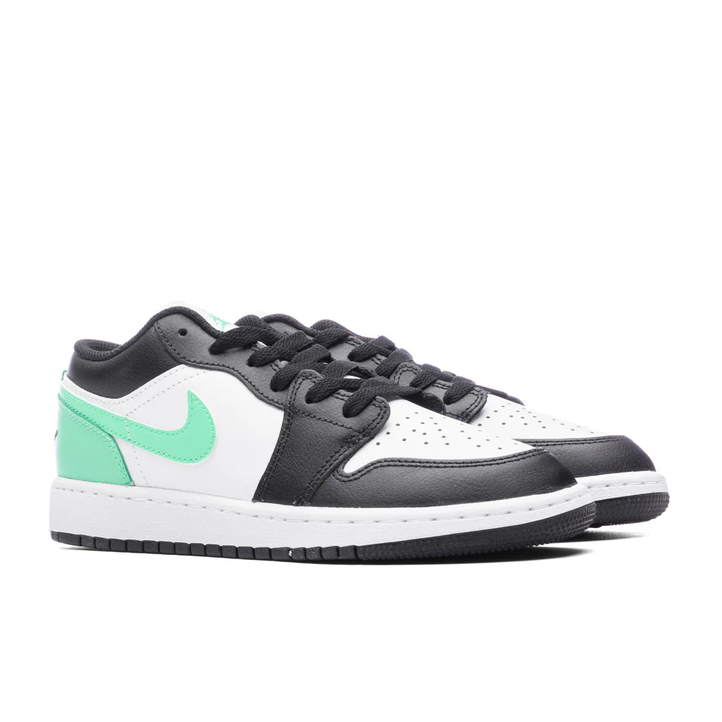 Air Jordan 1 Low GS White Black Green Glow