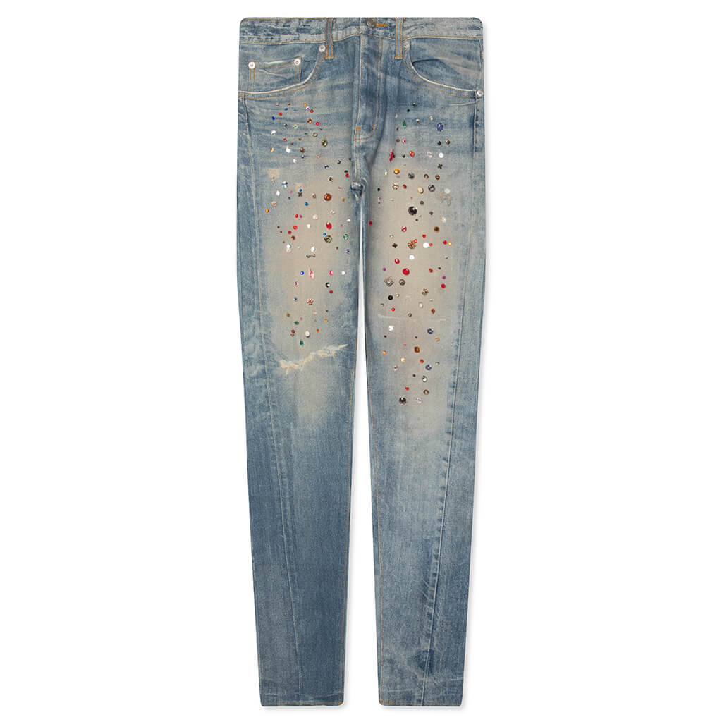 Skinny Jewel Print Light Indigo