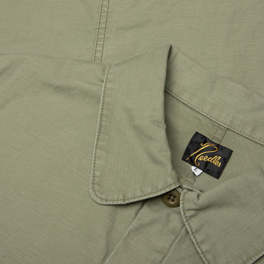 Reversed Sateen Coverall Jacket Olive
