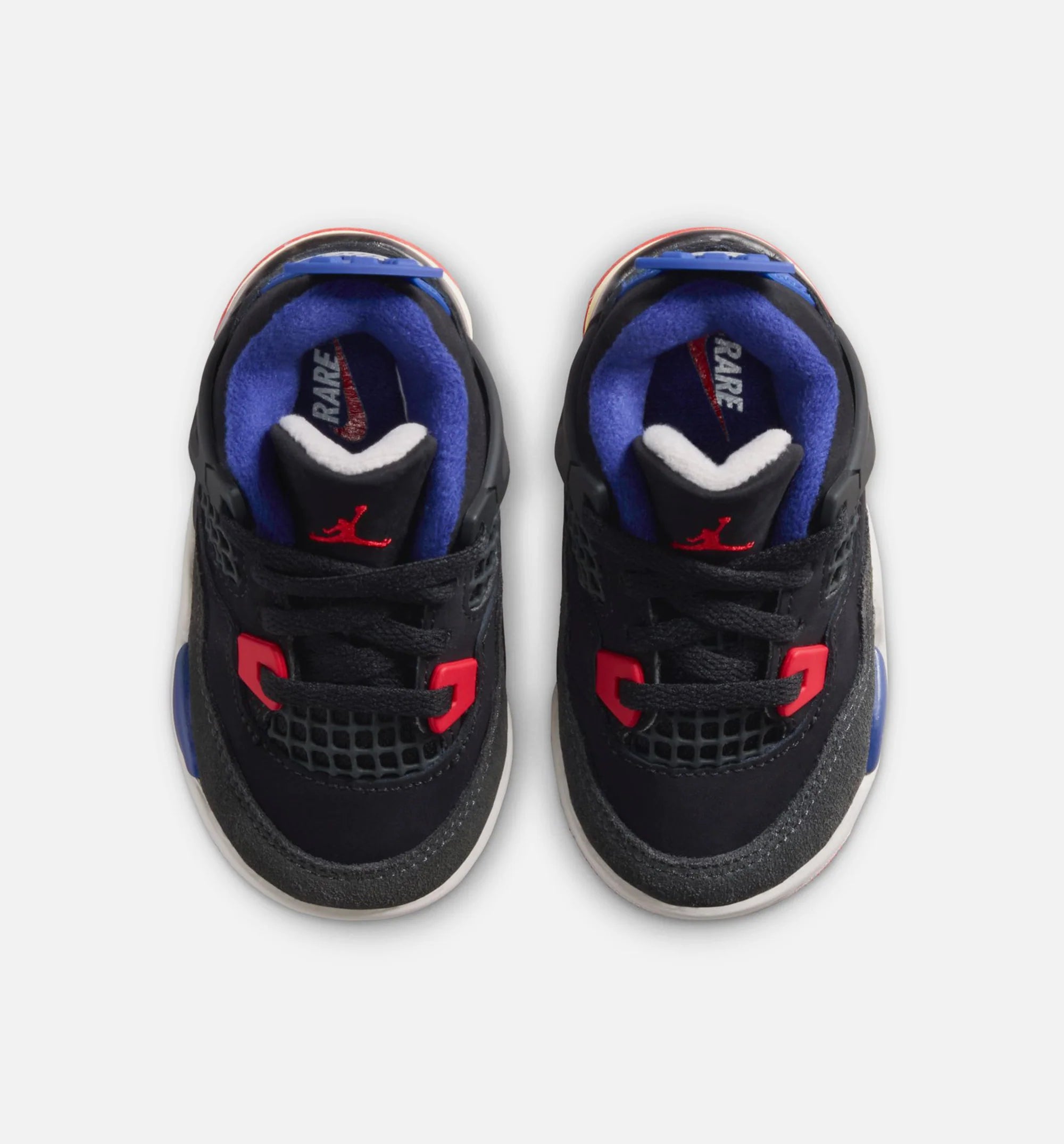 Air Jordan 4 Retro Rare Air Infant Toddler Lifestyle Shoe Black Fire Red Deep Royal Blue