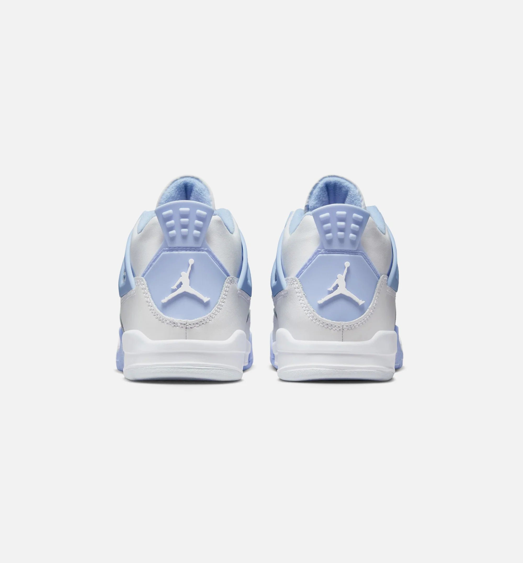Air Jordan 4 Retro Aluminum Preschool Lifestyle Shoe White Aluminum Blue Tint Oil Green