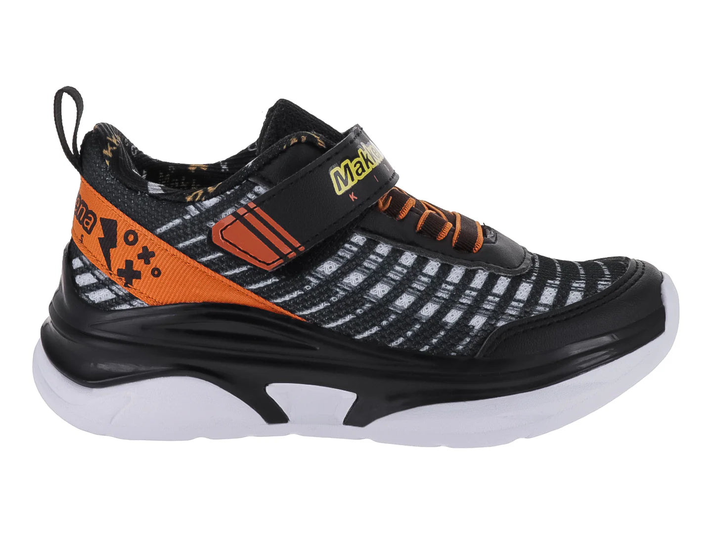 Tenis Makena Negro Naranja para Niño