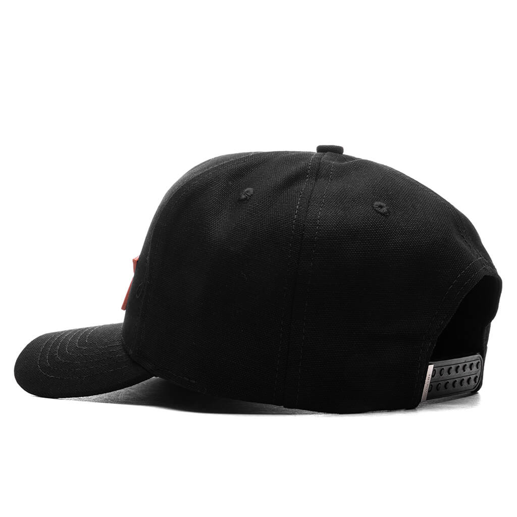 3 Star Canvas Hat Black Orange