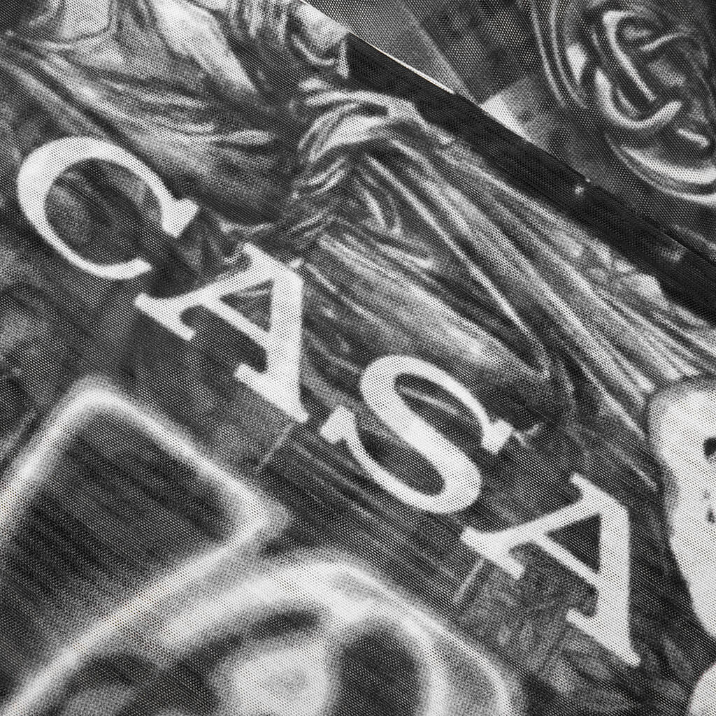 Rave Collage S S Mesh T Shirt Black White