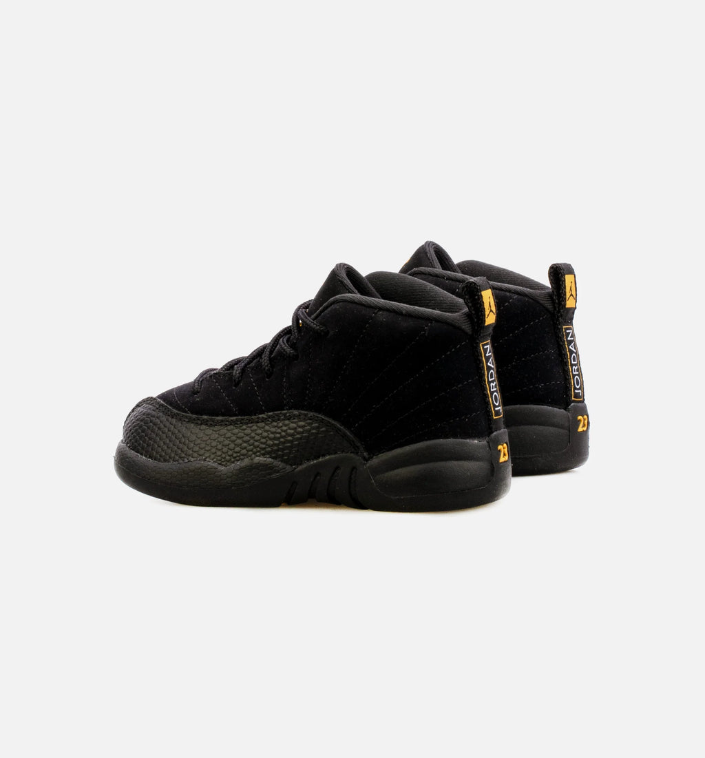Air Jordan 12 Retro Black Taxi Infant Toddler Lifestyle Shoe Black Free Shipping