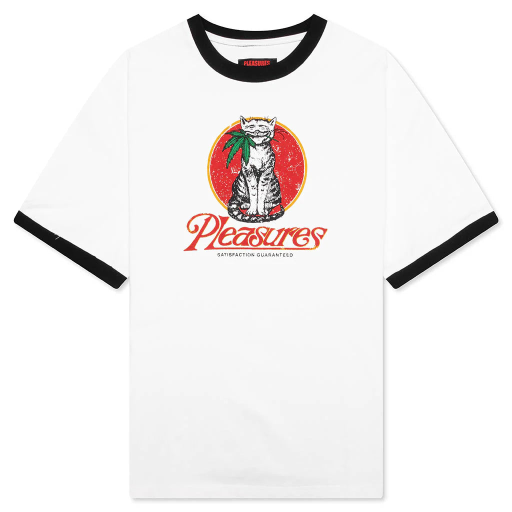 Cat Heavyweight Ringer T Shirt White