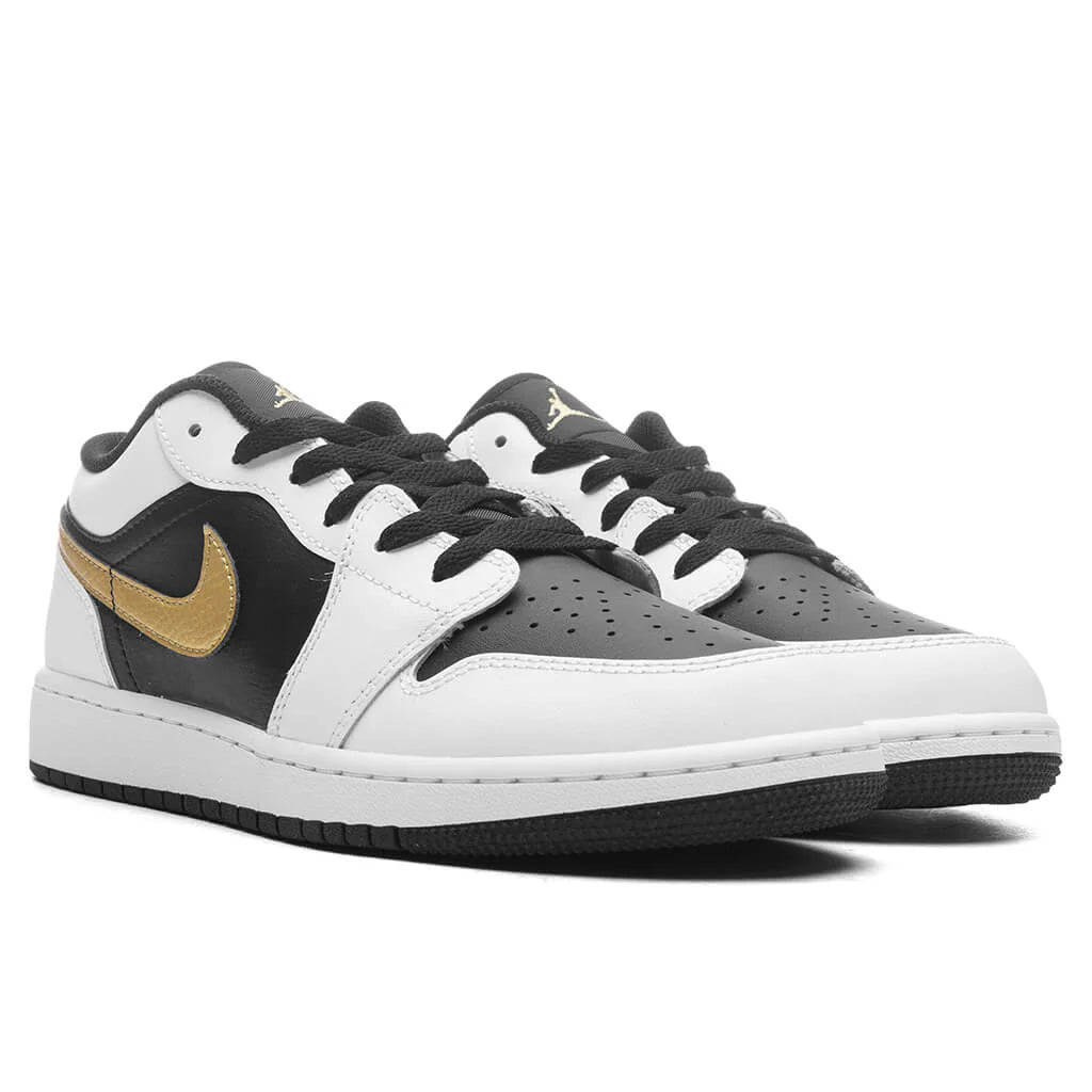Air Jordan 1 Low GS White Metallic Gold Black