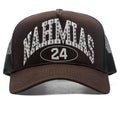Studded Nahmias Marque Trucker Hat Brown