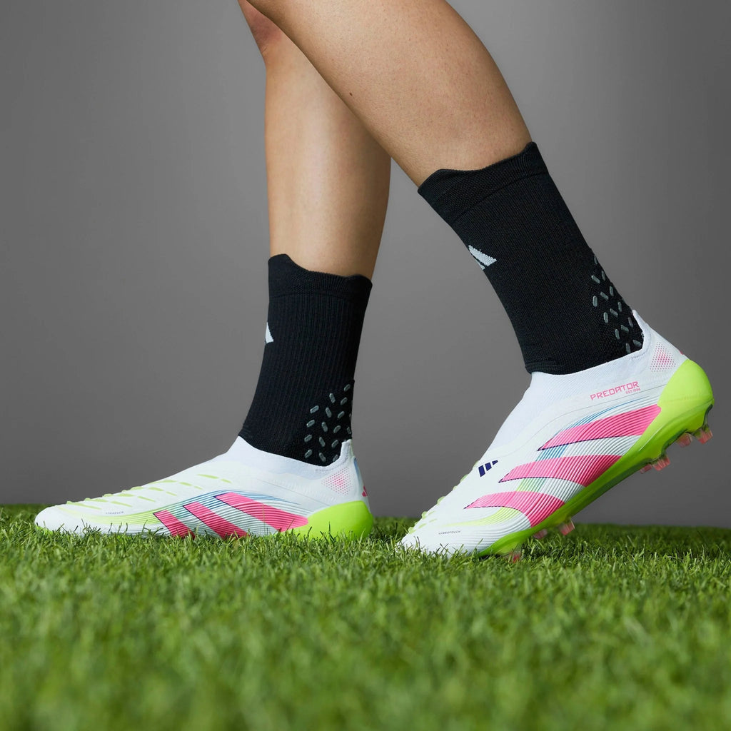 adidas Predator Elite Laceless FG Laceless Firm Ground Soccer Cleats White Lucid Pink Lucid Lemon