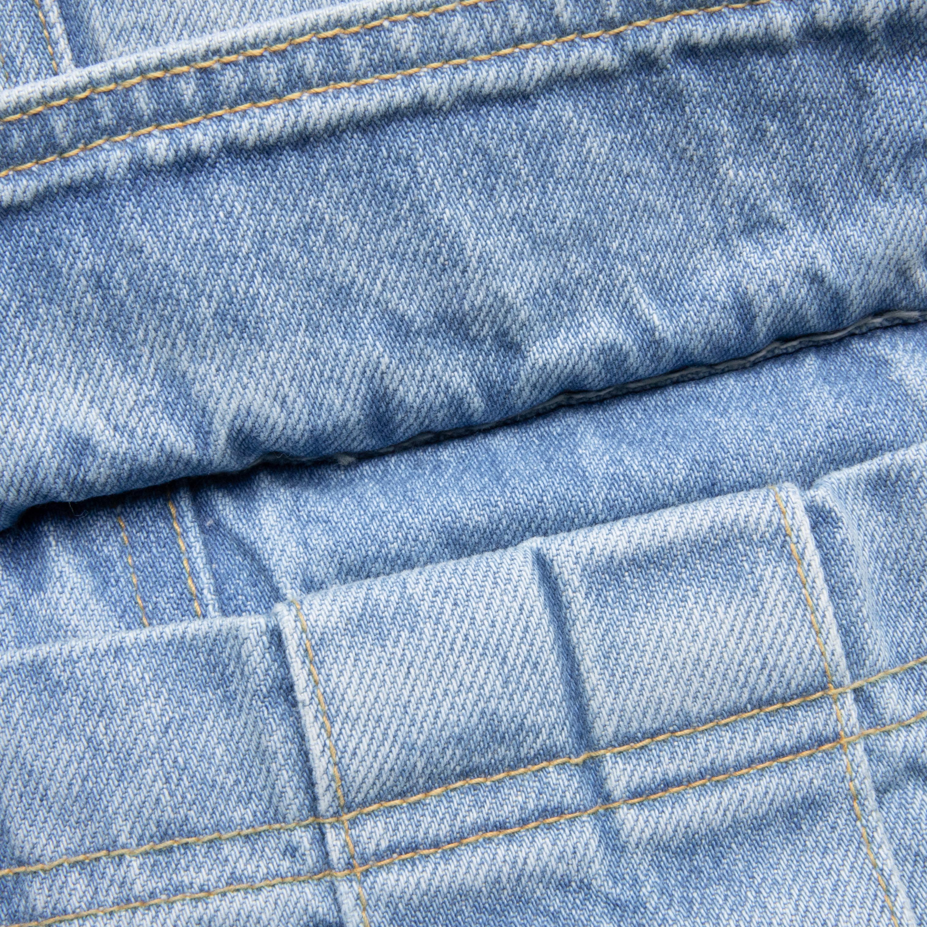 Denim Logo Cargo Shorts Light Wash